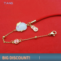 ?【Lowest price】TANG สร้อยข้อมือกระต่ายสไตล์จีนน่ารักสำหรับผู้หญิงเทศกาลของขวัญที่มีมูลค่าสูง