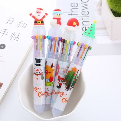 Multicolored Pens Colorful Refill  Xmas Ballpoint Pen Merry Christmas Gifts Stationery Writing Tool Office School Supply Pens