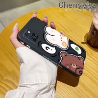 เคส Chenyyka สำหรับ Infinix Note 10 Pro NFC เคสโทรศัพท์ดีไซน์ใหม่บางสวยงามลายหมีการ์ตูนกระต่ายน่ารักเคสป้องกันขอบสี่เหลี่ยมปกอ่อนเคสปลอกซิลิโคนกันกระแทก