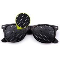 【New】 Black Eyesight Improvement Care Exercise Eyewear Glasses Training Cycling Eyewear Pin Small Hole Sunglass Camping Eyeglasses