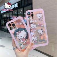 【16- digits】เคสโทรศัพท์ Hello Kitty สำหรับ iPhone 7/8P /X/xr/xs/xsmax/ 11/12Pro โทรศัพท์น่ารักการ์ตูนไล่โทนสีเคสสี