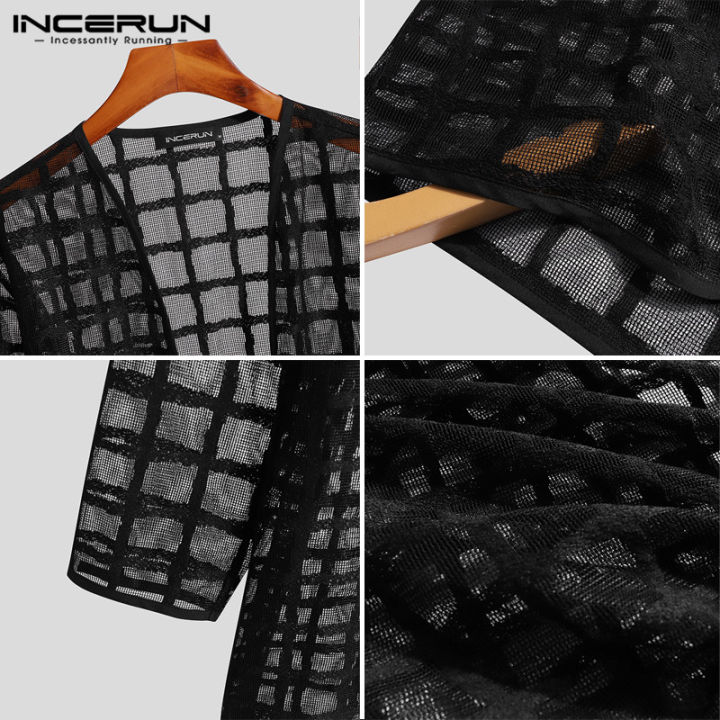 incerun-เสื้อแจ็คเก็ตมีฮู้ดลายสก็อตหน้ายาวคาร์ดิแกน-ชุดลำลอง-3