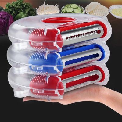 Stainless Steel Multifunctional  3 IN 1  Vegetable Fruits Peeler Shredder  Shredded  Peeling Artifact  Kitchen Tool Accessories Graters  Peelers Slice