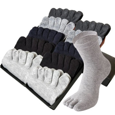 20 Pieces=10 Pairs Lot Unisex Big Size 5 Finger Socks Set Man Autumn And Winter Cotton Men Black Toe Socks With Separate Toes