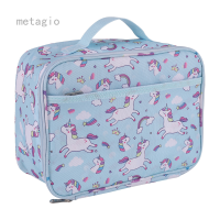 Metagio กระเป๋าใส่ข้าวกลางวันฉนวนกันความร้อนสำหรับเด็กกล่องอาหารกลางวันสำหรับยูนิคอร์น1ชิ้น/เซ็ต