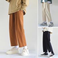 COD SDFGERTERT ✦MOLLGE✦ Summer Korean Style Fashion All-match Khaki Ice Silk Breathable Straight Casual Loose Pants Men Seluar Slack Lelaki