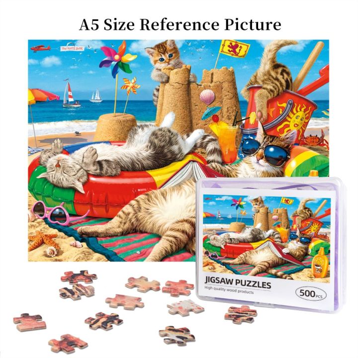 cats-collection-beachcombers-wooden-jigsaw-puzzle-500-pieces-educational-toy-painting-art-decor-decompression-toys-500pcs