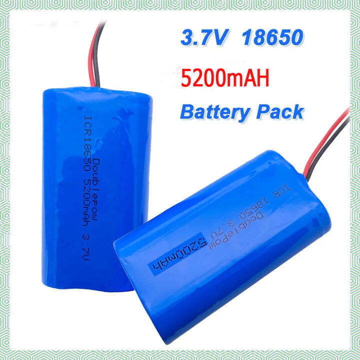 แบตเตอรี่ 18650 3.7v 5200mah/5000mah/7500mah/10000mah พร้อมแผ่นป้องกัน ...