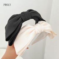 【YF】 PROLY New Fashion Womens Hair Accessories Center Big Bowknot Headband Solid Color Turban Spring Headwear Hairband