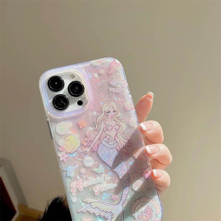 เคสโทรศัพท์มือถือ-กันลื่น-ลายนางเงือก-สําหรับ-iphone-14-13-max-12