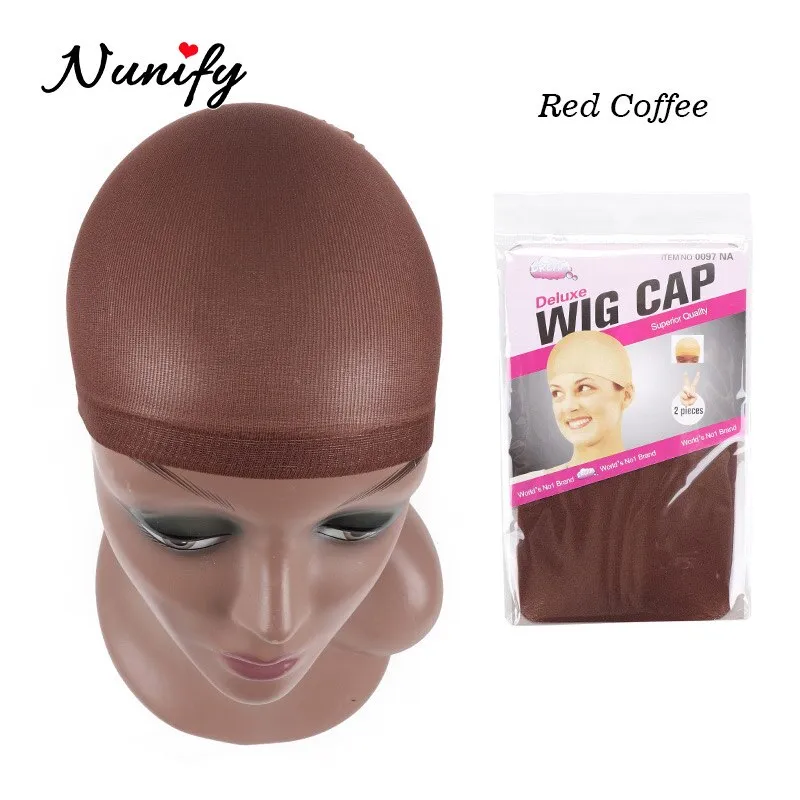 Nunify Elastic Band Hair Nets Invisible Weave Cap For Making A Wig Free  Size Stocking Cap Red Coffee Black Begie Brown 6 Colors