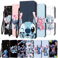 [On1ine 3C Digital} เคสหนังกระเป๋าเงินแบบฝาพับสำหรับ Samsung Galaxy S22 S21 S20พิเศษ FE Lite Fan Edition S10 Plus Disney ฝาครอบตัวจับตะเข็บน่ารัก