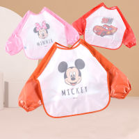 Mouse Apron Princess Sophia Kids Smock Waterproof Painting Clothes Baby Apron Eating Bib Long Sleeve Cotton Blouse