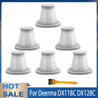 6ชิ้น Hepa กรองสำหรับ Deerma DX118C DX128C ไร้สายเครื่องดูดฝุ่นมือถือเปลี่ยนอุปกรณ์อะไหล่