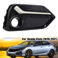 Front Bumper Fog Light Cover Trim Headlights Covers Frame Hole for Honda Civic Type R 2017-2021