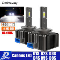 2PCS Car Headlight D1S D3S LED Canbus D2S D4S D5S D8S D1R D3R Bulbs 32000LM 6000K Auto Lights Kit to Replace HID Conversion Lamp