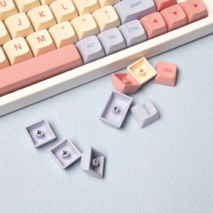 132-คีย์-marshmallow-keycap-xda-profile-น่ารักสีชมพู-pbt-sublimation-คีย์บอร์ด-keycap