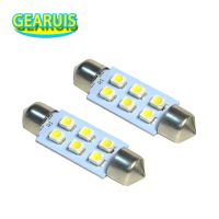 10X ไฟ LED 31มม. 36มม. 39มม. 41มม. C5W 6 SMD 3528 1210ไฟโดมไฟ Led พู่ห้อยสีขาวสุดๆไฟรถยนต์6LED หลอดโคมไฟ DC 12V