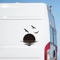 รถจัดแต่งทรงผม Sunrise Decals และสติกเกอร์ทะเลกันน้ำ SUV Camper RV สติกเกอร์ฟิล์มไวนิลอุปกรณ์เสริม-so6