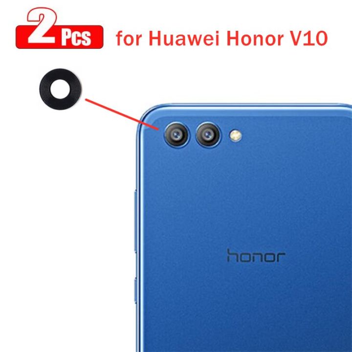 【☸2023 New☸】 nang20403736363 2ชิ้น/ล็อตสำหรับด้านหลัง Huawei Honor V10เลนส์กระจกกล้องถ่ายรูปกาวเลนส์กล้องด้วยหลักด้านหลังสำหรับ Huawei อะไหล่ซ่อม Honor View 10