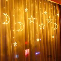 Christmas Curtain Lights, 3.5m LED Curtain String Light, Window Curtain Lights with 8 Flashing Modes Waterproof Wall Fairy Light