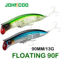 JOHNCOO 90มิลลิเมตร13กรัมสร้อยโมโหเหยื่อเทียม Crankbait ตกปลาฮาร์ดล่อลอย3D ตา2ตะขอ