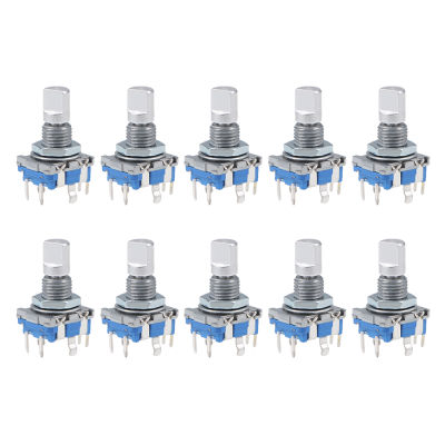 uxcell 10 pcs 360 Degree Rotary Encoder Code Switch Digital Potentiometer EC11 7 Pins 8mm D-Shaft for Industrial Controls