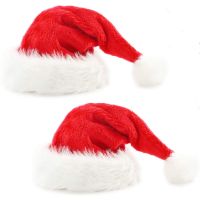 Plush Fabric Christmas Hat Adults Kids Christmas Decorations New Year Xmas Santa Claus Gift Warm Winter Caps