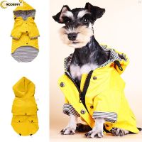 Pet Dog Yellow Raincoat with Pockets PU French Bulldog Clothes for Small Dogs Waterproof Puppy Coat Dog Jacket Dog Accessories Clothing Shoes Accessor