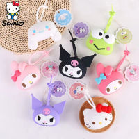 Kawaii Sanrio กระเป๋าสตางค์ Kuromi กระเป๋าพวงกุญแจ Hello เหรียญจี้ Cinnamoroll ซิลิโคนของเล่นเด็กของขวัญ SANRIO อุปกรณ์เสริม