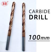 BB CNC Bor Karbit 100Mm Panjang Baja Tungsten untuk Baja Tahan Karat Logam Aluminium Tembaga 1 Buah 3Mm-15Mm