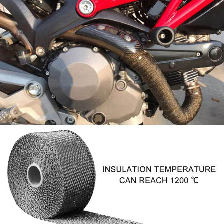1.5 Meters Car Exhaust Pipe Wrap Insulation Glass Fiber Tape Auto