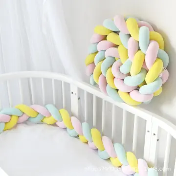 3M Toddler Baby Bed Bumpers In The Crib Newborn Baby Crib Protector Bed  Braid Knot Cushion Pillow for Infant Kids Home Decor