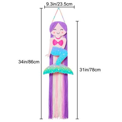 Fioday New Mermaid Hair Bows Storage Belt for Girls Hairband Clips Barrette Hanging Organizer Strip Holder Baby Hair Accessories