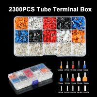 2300pcs Dual Wire Tube Terminal Kit Set Ferrule Insulated Double Wiring TE VE Cable Connector Tubular Crimp Terminals Kits Set Electrical Circuitry Pa