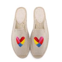 HOT★Flamingo denim bow-knot babouche mujer summer knitted slippers 6 designs flat fisherman shoes women heart-shaped zapatos mujer