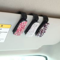 1PC Eyeglasses Holder Sun Visor Glasses Cases Sunglasses Portable Auto Fastener Clip Rhinestone Diamond Decoration Car Ornament