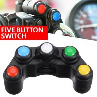 Motorcycle On-Off Switch Push Button 7/8in/22mm Motorbike Handlebar 5 Button Switches Connector Mount Accessories