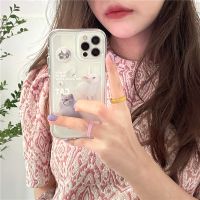 [Free ship] cartoon bunny cat 13Promax/12Pro mobile phone case suitable for iPhone11/X space