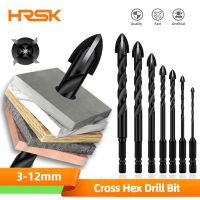 Cross Hex Tile Drill Bit For Glass Concrete Ceramic Tile Hole Opener Tunsten Carbide Hard Alloy Bits Set Tools 3 4 5 6 8 10 12mm Drills  Drivers