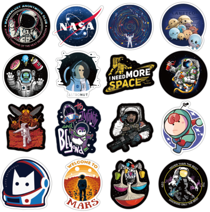 พร้อมส่ง-100ชิ้น-นาซ่า-nasa-sticker-พลาสติกกันน้ำ-สีคมชัด-ตัวอย่างด้านในจ้า