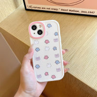 เคสโทรศัพท์กันตกลายดอกไม้สัตว์น่ารักใช้ได้กับ IPhone14 13 12 11 Pro Max XS TPU นุ่มกันกระแทกเรียบฝาหลัง