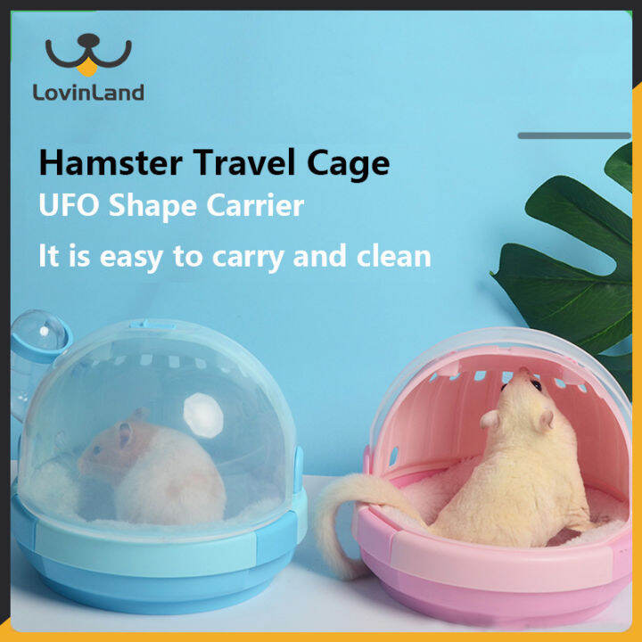 Lovinland Hamster Carrier Box Compact Portable Built Water Feeder Small