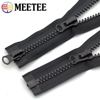 ﹍☜ Meetee 8 Resin Zippers 15/20cm Close-end 60-500cm Open-end Long Auto Lock Zip for Coat Bags Tent Zipper Repair Sewing Accessory