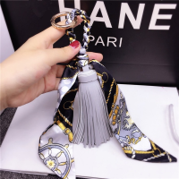 【2023】2022Silk scarf tassel Anime Car key chain for women bag pendant personality tassel key chain backpack pendant fashion ring Chain ！ 1