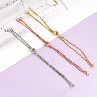 [COD] Foreign trade new products stainless steel box rubber bead bracelet accessories adjustable tail with diamond