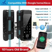 Waterproof Electronic Door Lock With Alexa /Tuya App Bluetooth Control Fingerprint Lock Smart Card Password Key Unlock