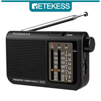 Retekess V117 วิทยุคลื่นสั้นวิทยุทรานซิสเตอร์ AM FM วิทยุแบบพกพารองรับหูฟัง DSP ดำเนินการโดย 2 AA สำหรับผู้สูงอายุ (สีดำ)