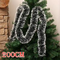 2/5Pcs 2M Xmas Ribbon Christmas Pine Garland Xmas Tree Ribbon String แขวนเครื่องประดับ Xmas Party Home Decoration