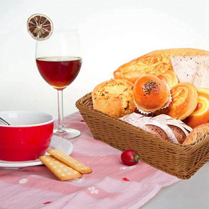 5x-wicker-storage-basket-bread-basket-bread-shop-supermarket-display-basket-woven-tabletop-food-fruit-basket-brown